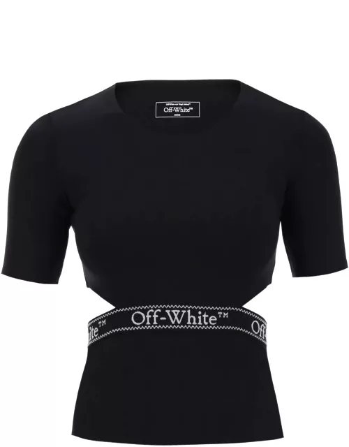 OFF-WHITE "logo band t-shirt with cut out design
