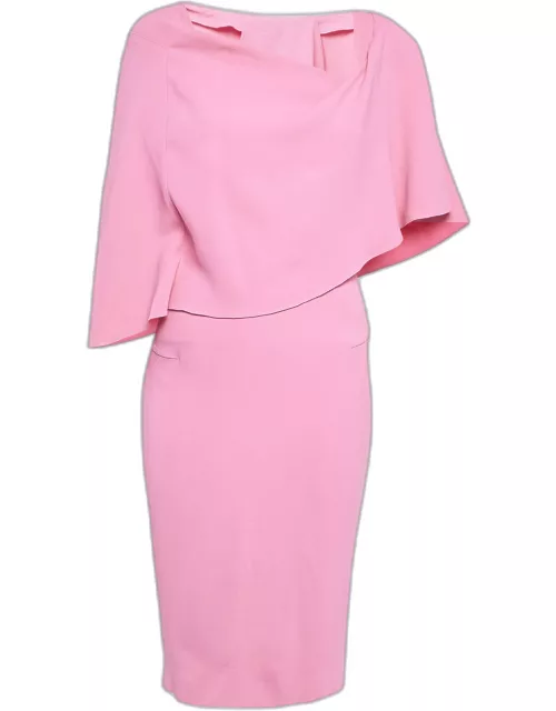 Roland Mouret Pink Stretch Crepe One Shoulder Amaral Dress