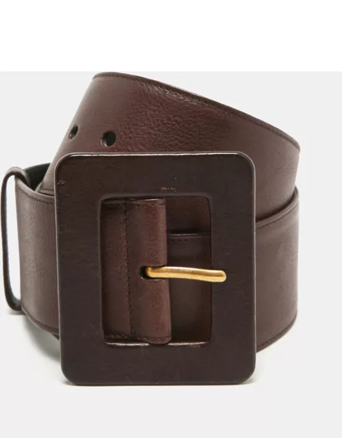 Yves Saint Laurent Brown Leather Waist Belt 85 C