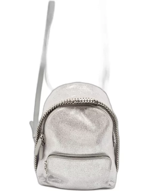 Stella McCartney Silver Faux Leather Falabella Backpack