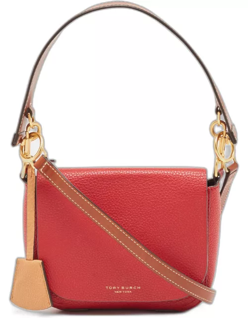 Tory Burch Red/Brown Leather Perry Crossbody Bag