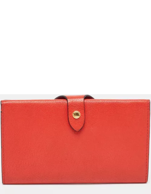 Burberry Red Leather Harlow Continental Wallet