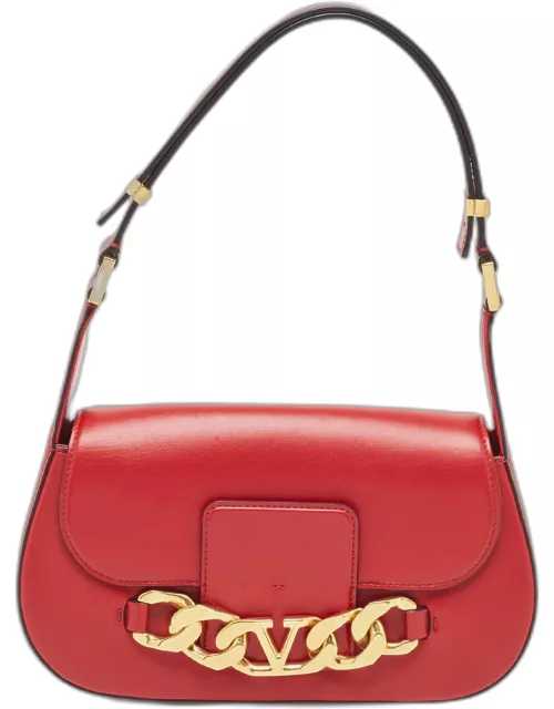 Valentino Red Leather VLogo Chain Bag