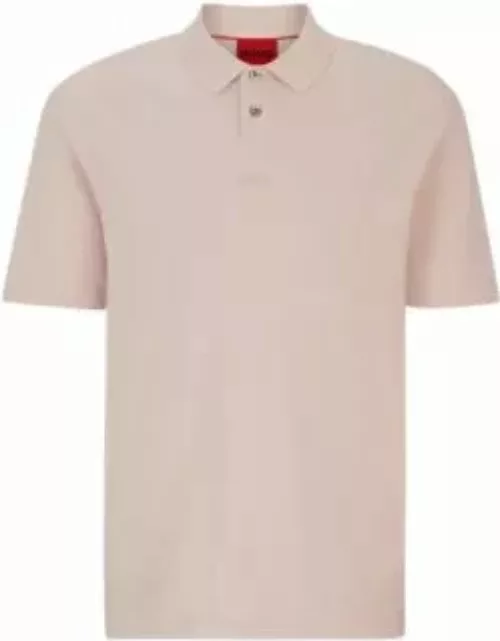 Cotton-piqu polo shirt with logo print- light pink Men's Polo Shirt