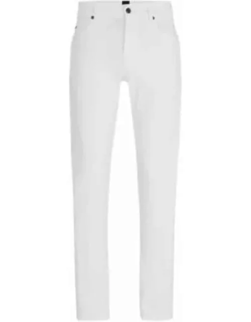 Slim-fit jeans in white cashmere-touch denim- White Men's Jean