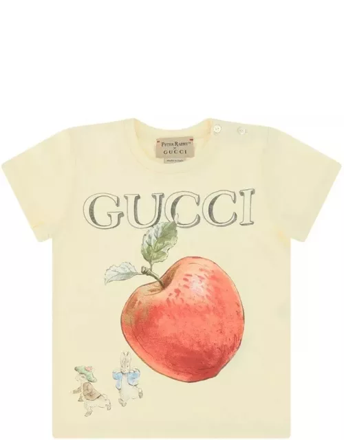 Gucci X Peter Rabbit Apple Printed Crewneck T-shirt