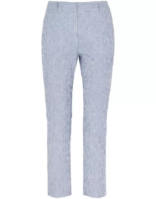 Max Mara Weekend Starlet Striped Seersucker Trousers - Blue And White - 10 (UK10 / S)