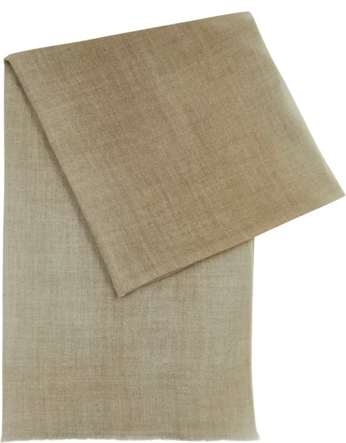 Ama Pure Double-faced Wool Scarf - Beige