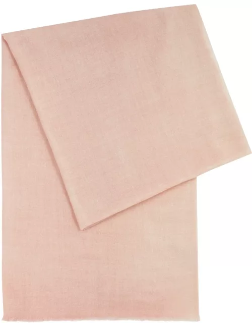 Ama Pure Double-faced Wool Scarf - Pink And White
