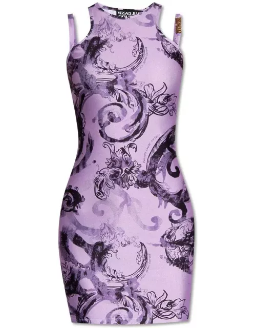 Versace Jeans Couture Watercolour Couture-printed Sleeveless Midi Dres