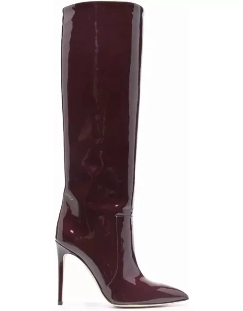 Paris Texas 105 Stiletto Boot In Burgundy Patent Leather