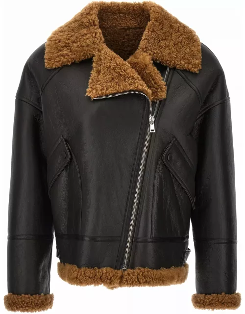 Yves Salomon Leather Sheepskin Jacket