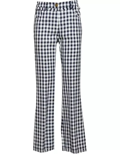 Etro Mid Rise Gingham Checked Trouser