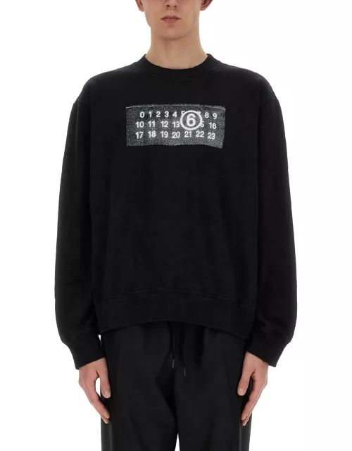 mm6 maison margiela sweatshirt with rasterized zipper print
