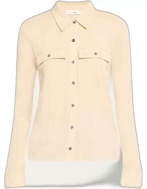Jersey Button-Front Shirt