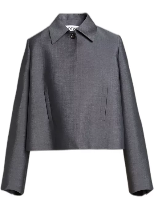 Collared Wool-Blend Jacket