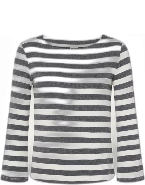 Lucille Striped Boat-Neck Shirt