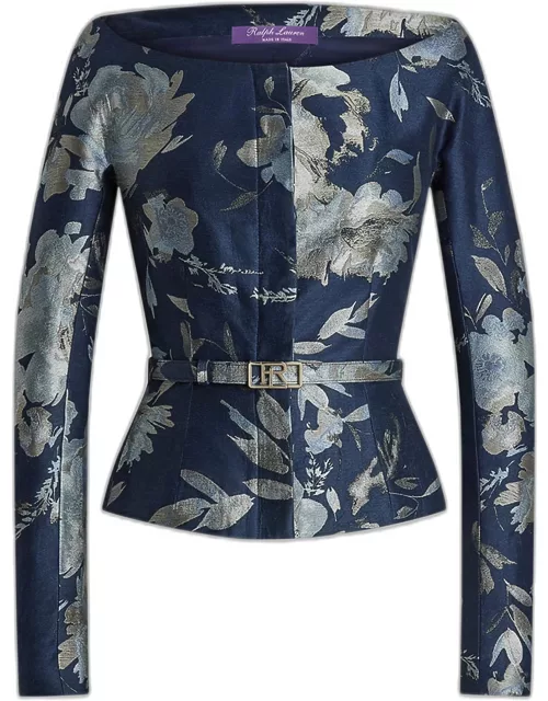 Bethanne Floral Jacquard Belted Jacket