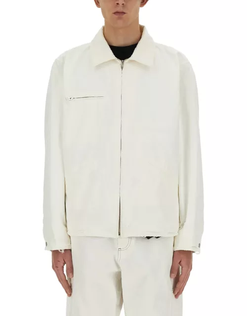 mm6 maison margiela distressed cotton canvas jacket