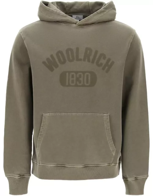 WOOLRICH vintage-look hoodie with logo print and
