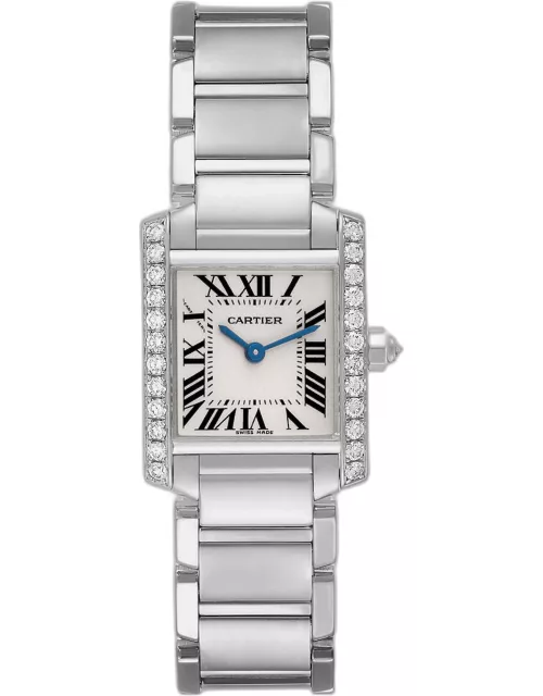 Cartier Tank Francaise White Gold Diamond Ladies Watch WE1002S3 20.0 mm x 25.0 m