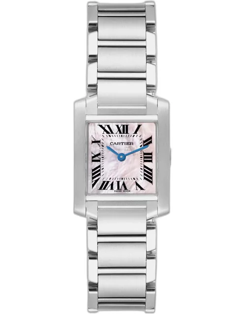Cartier Tank Francaise Mother Of Pearl Dial Steel Ladies Watch W51028Q3 20.0 mm x 25.0 m