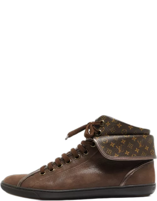Louis Vuitton Brown Monogram Canvas and Leather Brea Sneaker