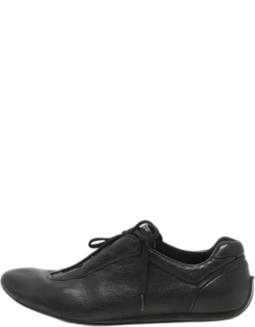 Prada Sport Black Leather Low Top Sneaker