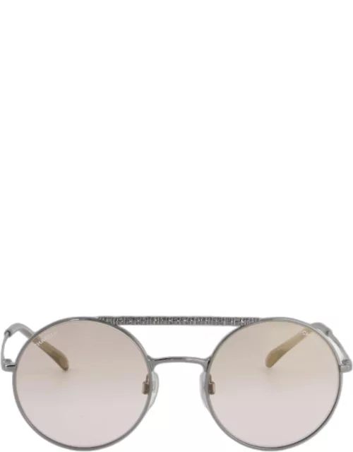 Chanel Gun Metal CH4232 Round Sunglasses with Brown Gradient Detai
