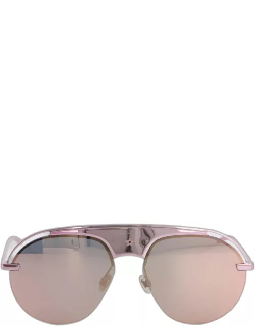 Christian Dior Rose Gold Mirrored Aviator Sunglasse