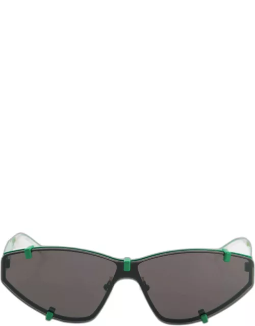 Bottega Veneta Black and Green Cat Eye Sunglasse