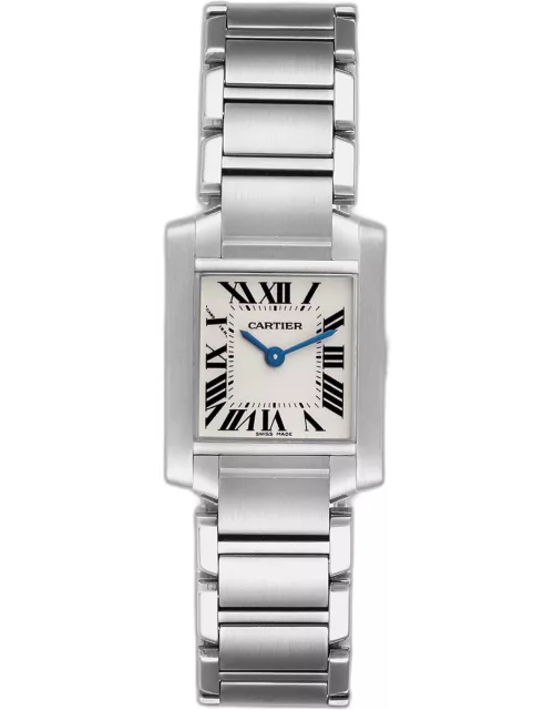 Cartier Tank Francaise Small Silver Dial Steel Ladies Watch W51008Q3 20.0 mm x 25.0 m