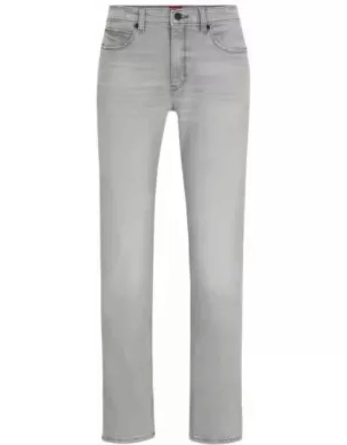 Slim-fit jeans in light-gray denim- Grey Men's Jean