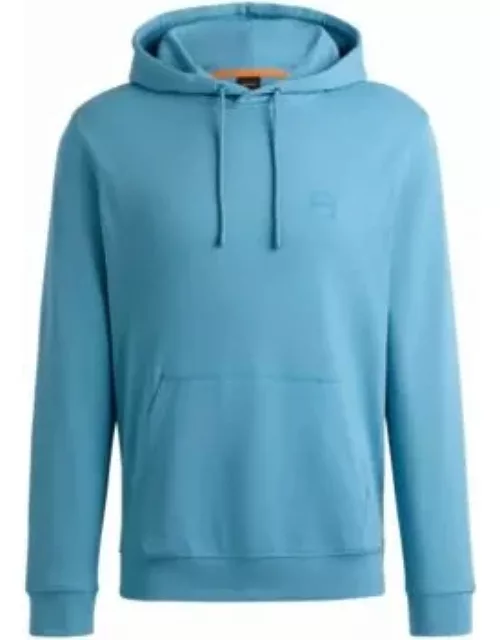 Cotton-terry hoodie with logo patch- Light Blue Men's Tracksuit