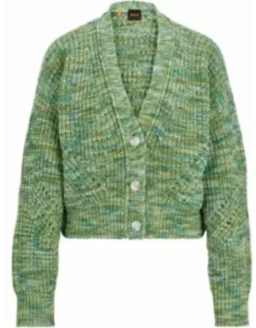 Buttoned cardigan in moulin cotton- Patterned Women's Cardigan