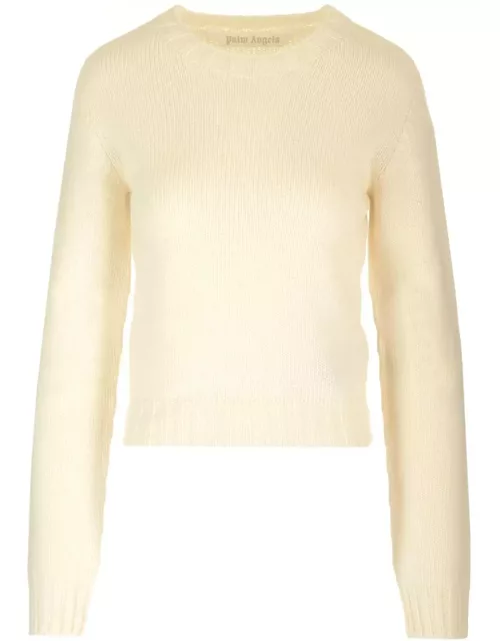 Palm Angels Ivory Sweater With Back Logo