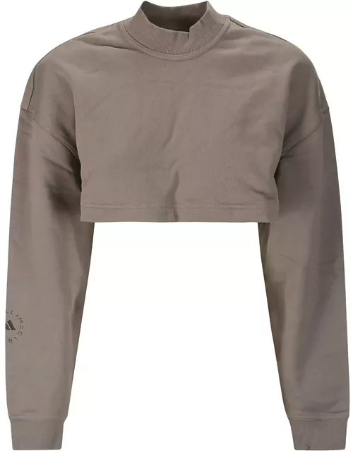 Adidas by Stella McCartney Truecasuals Cut Out Detailed Cropped Sweatshirt