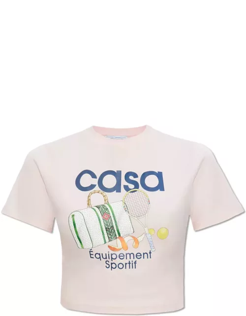 Casablanca Printed Cropped T-shirt