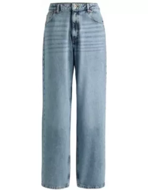 Relaxed-fit jeans in bright-blue cotton denim- Blue Women's Jean