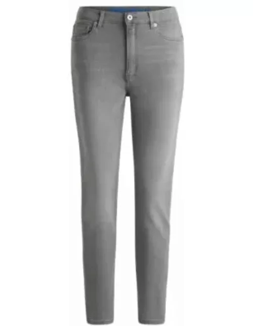 Skinny-fit jeans in dark-gray stretch denim- Dark Grey Women's Jean