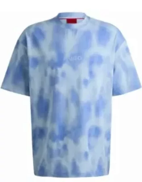 Cotton-jersey T-shirt with seasonal print- Light Blue Men's T-Shirt