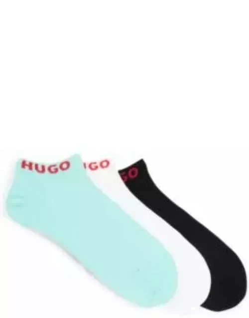 Three-pack of ankle socks with logos- Patterned Women's Underwear, Pajamas, and Sock