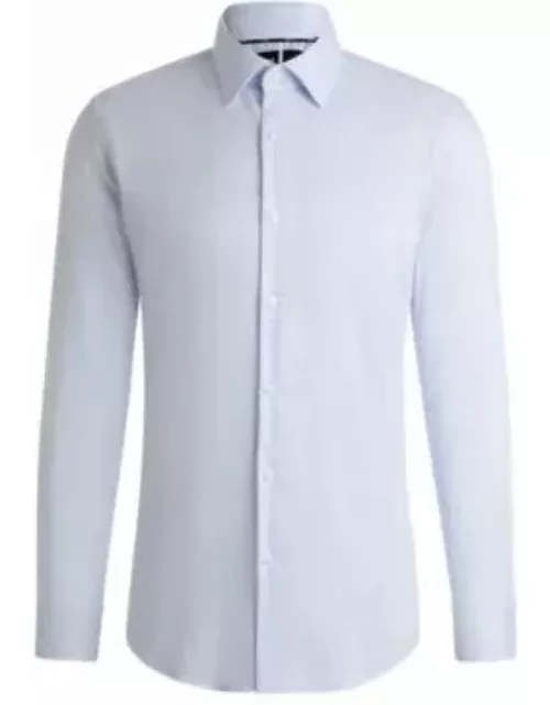 Slim-fit shirt in striped performance-stretch material- White Men's Shirt