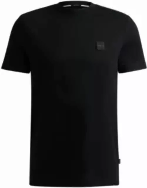 Regular-fit T-shirt with logo badge- Black Men's T-Shirt