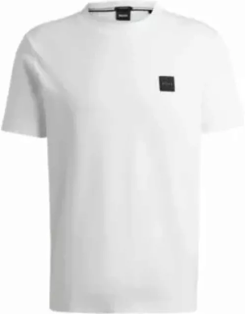 Regular-fit T-shirt with logo badge- White Men's T-Shirt
