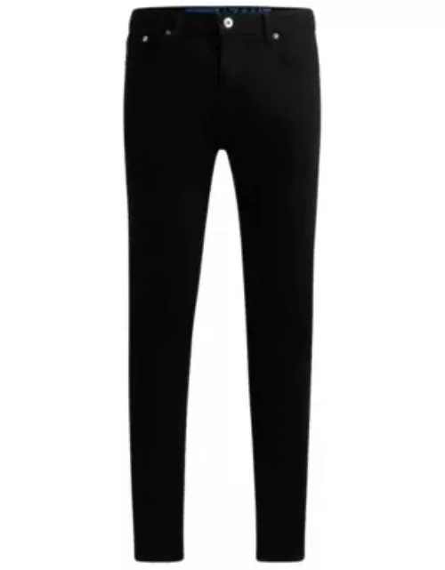 Extra-slim-fit jeans in black stretch denim- Black Men's Jean