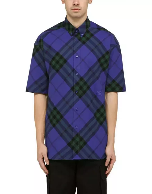 Burberry Blue Short-sleeved Check Shirt