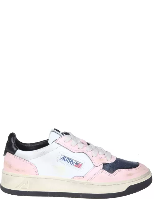 Autry Sup Vint Sneakers In Rose-pink Leather