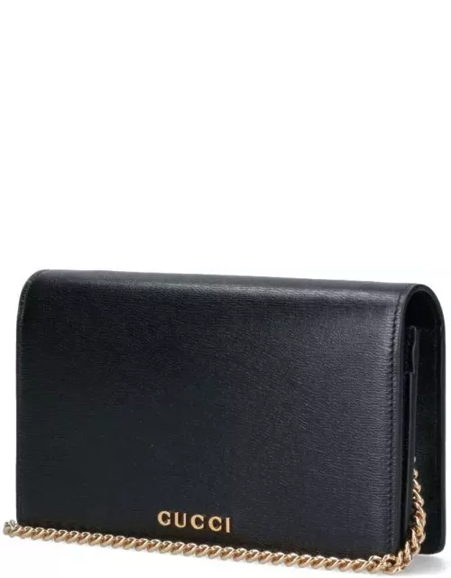 Gucci Logo Shoulder Strap Wallet