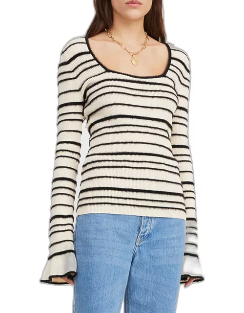 Morila Ribbed Striped Scoop-Neck Sweater